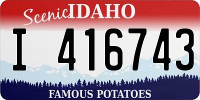 ID license plate I416743