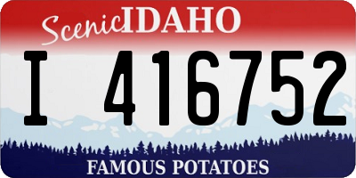 ID license plate I416752