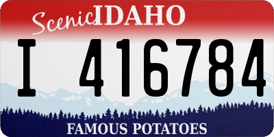 ID license plate I416784