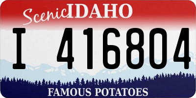 ID license plate I416804