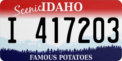 ID license plate I417203