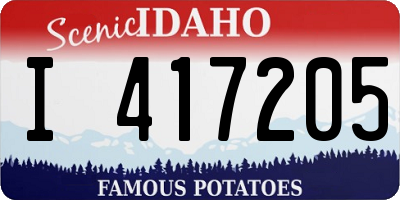 ID license plate I417205