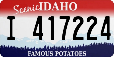 ID license plate I417224