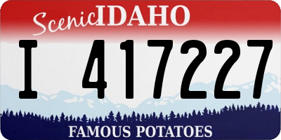ID license plate I417227