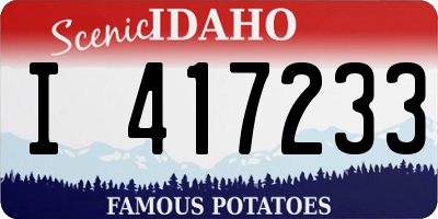 ID license plate I417233