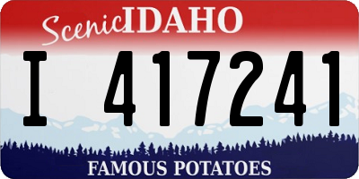 ID license plate I417241