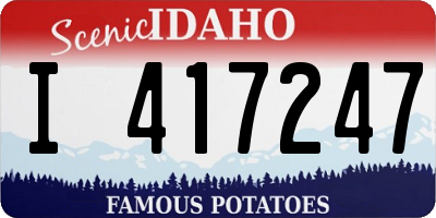 ID license plate I417247