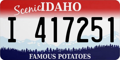 ID license plate I417251