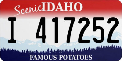 ID license plate I417252