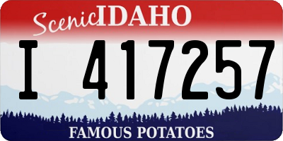 ID license plate I417257