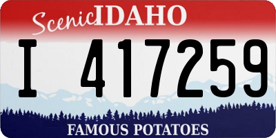 ID license plate I417259