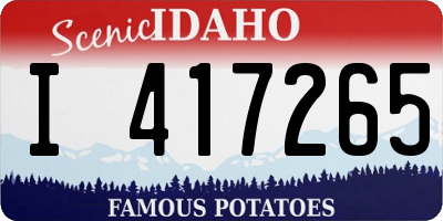 ID license plate I417265