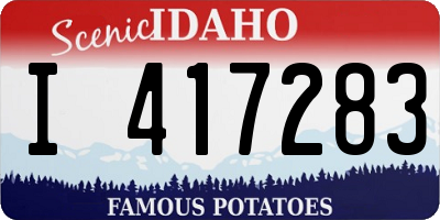 ID license plate I417283