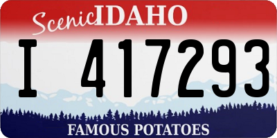 ID license plate I417293