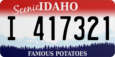 ID license plate I417321