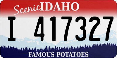 ID license plate I417327