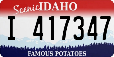 ID license plate I417347