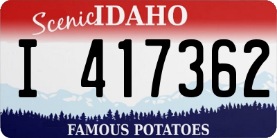 ID license plate I417362