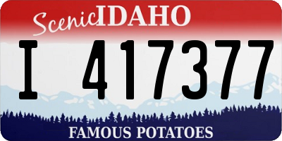 ID license plate I417377