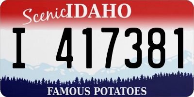 ID license plate I417381