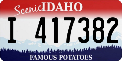 ID license plate I417382