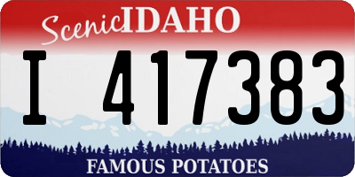 ID license plate I417383