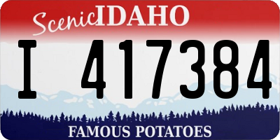 ID license plate I417384