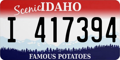 ID license plate I417394