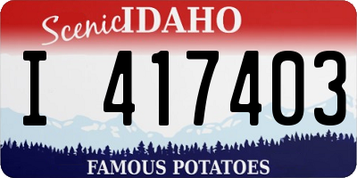 ID license plate I417403