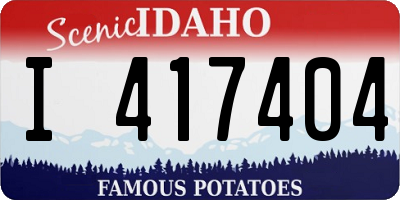 ID license plate I417404