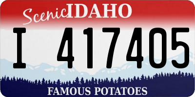ID license plate I417405