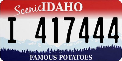 ID license plate I417444