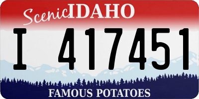 ID license plate I417451