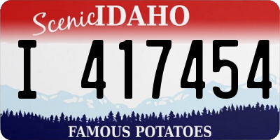 ID license plate I417454