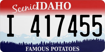 ID license plate I417455