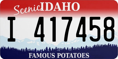 ID license plate I417458