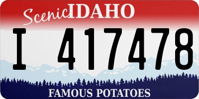ID license plate I417478