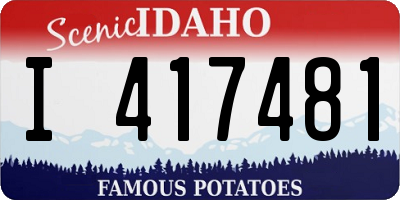 ID license plate I417481