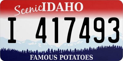 ID license plate I417493