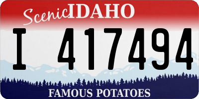 ID license plate I417494
