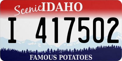 ID license plate I417502
