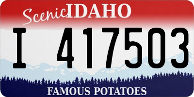 ID license plate I417503