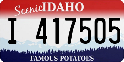 ID license plate I417505