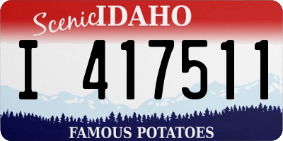 ID license plate I417511