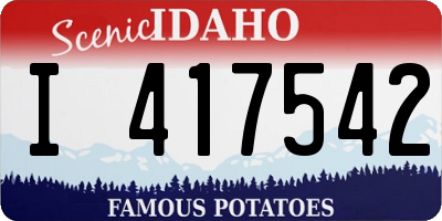 ID license plate I417542