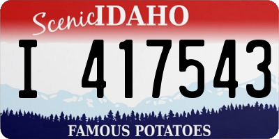 ID license plate I417543