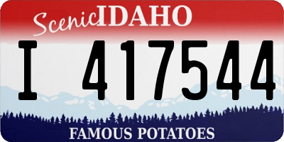 ID license plate I417544