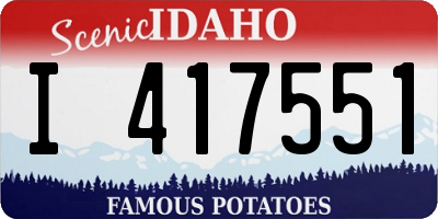 ID license plate I417551