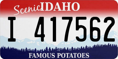 ID license plate I417562