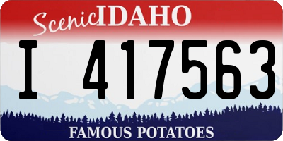 ID license plate I417563